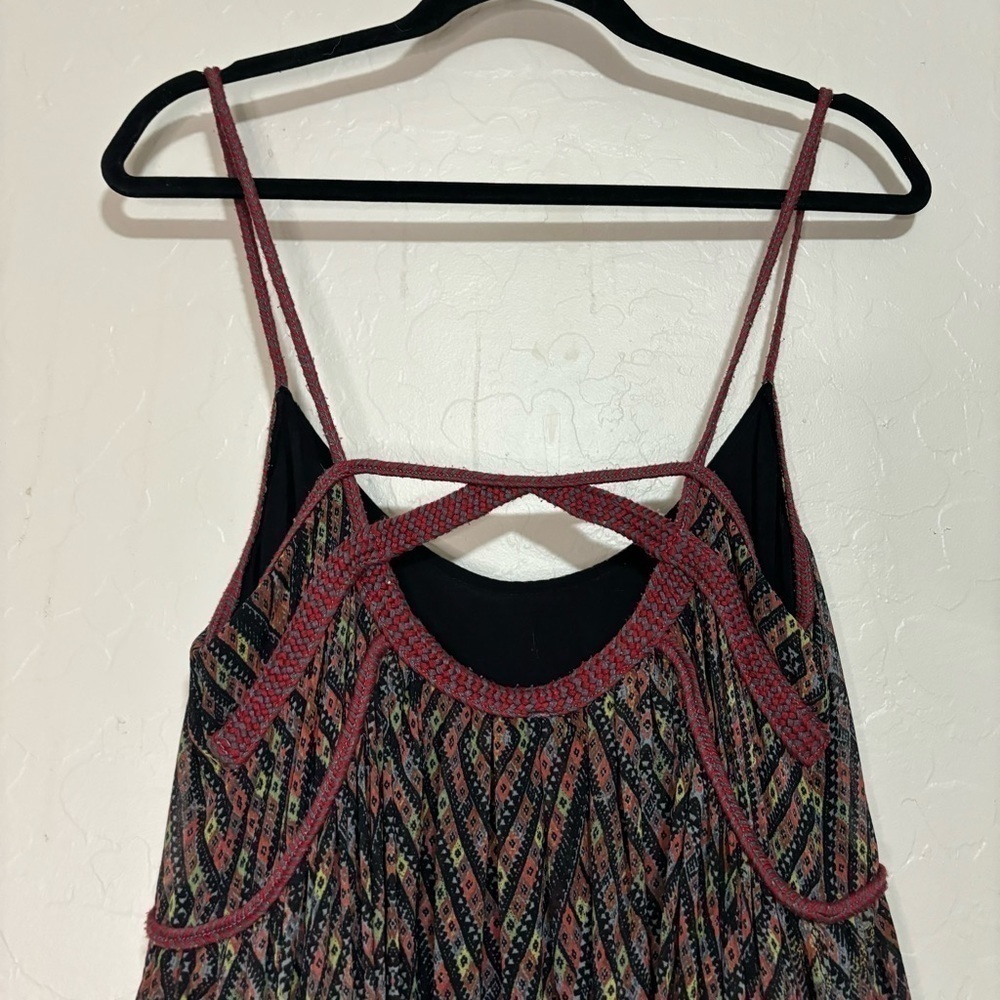 Free People Periscopes In The Sky Diamond Print Multicolor Babydoll Mini Dress S - Picture 9 of 12
